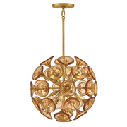 Maya 8-Light Chandelier in Unlacquered Brass