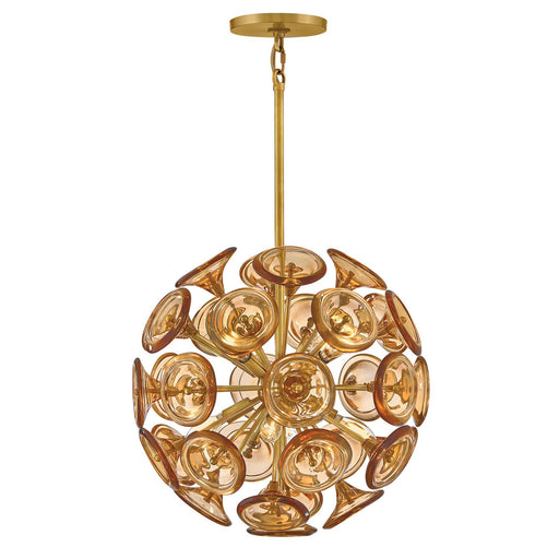 Maya 8-Light Chandelier in Unlacquered Brass