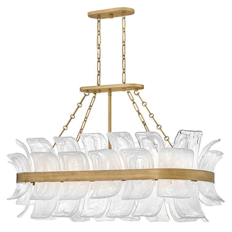Fleur 10-Light Linear Pendant in Burnished Gold