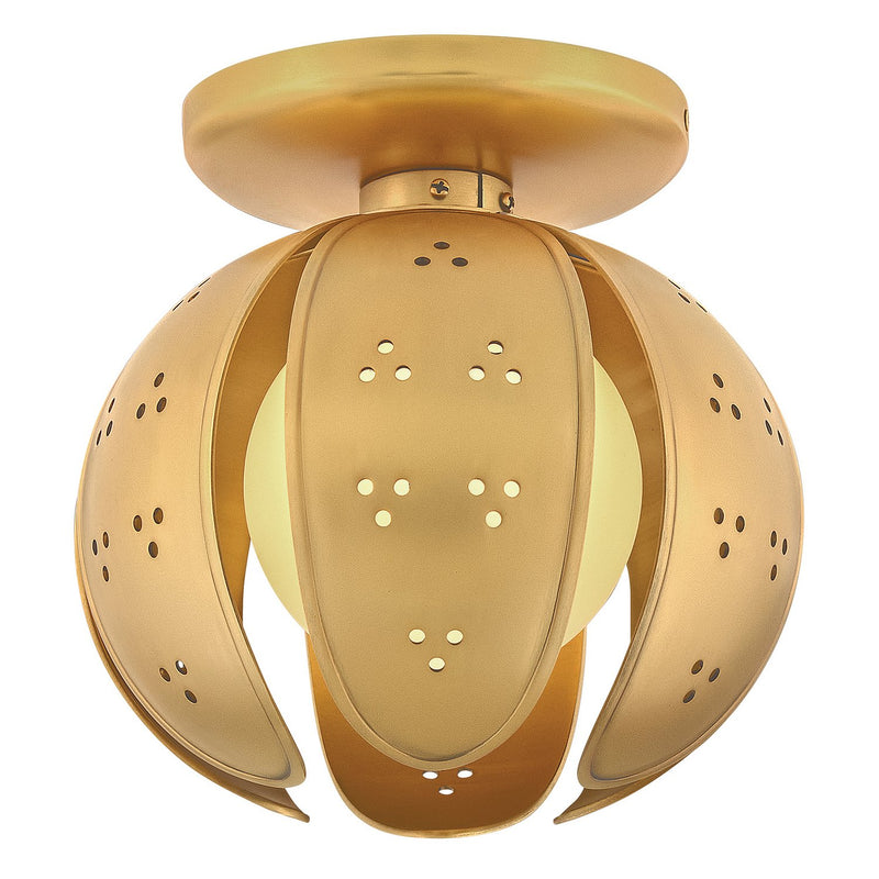 Anthos Semi-Flush Mount in Unlacquered Brass