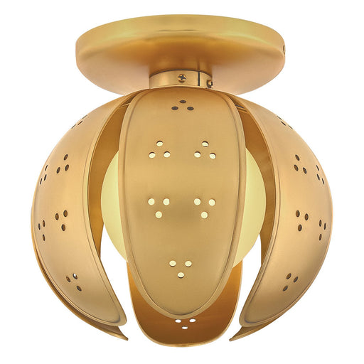 Anthos Semi-Flush Mount in Unlacquered Brass