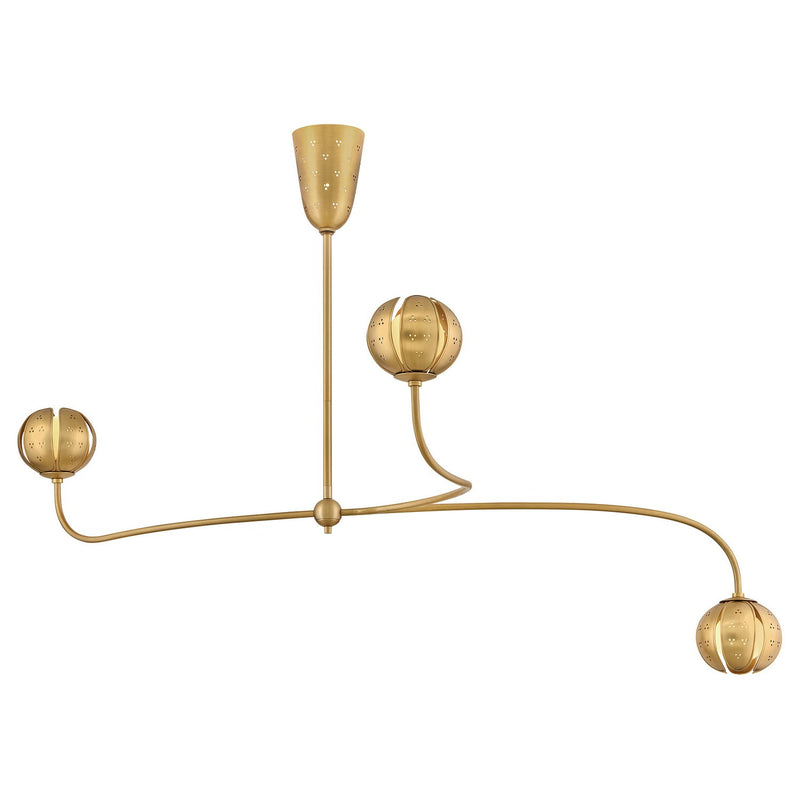 Anthos 4-Light Chandelier in Unlacquered Brass