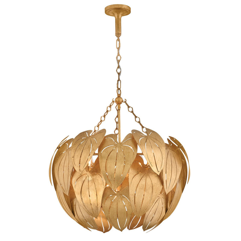Camille 6-Light Pendant in Distressed Brass