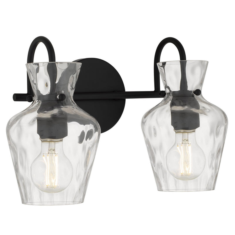Hollis 2-Light Bath Vanity Light in Matte Black