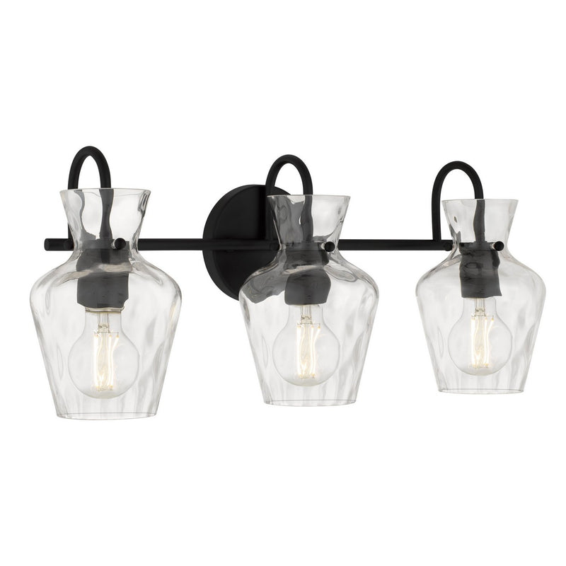 Hollis 3-Light Bath Vanity Light in Matte Black