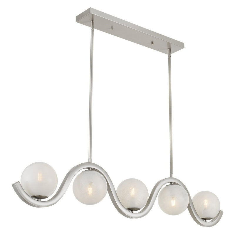 Spherical 5-Light Island Chandelier in Brushed Nickel