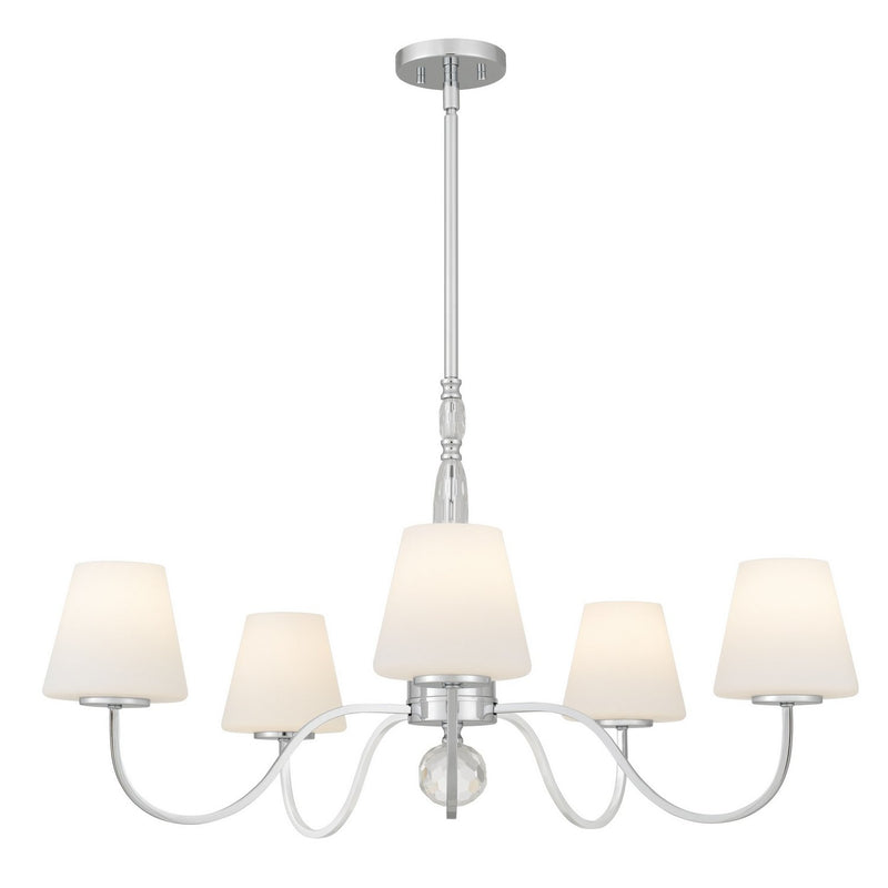 Stone 5-Light Chandelier in Polished Chrome