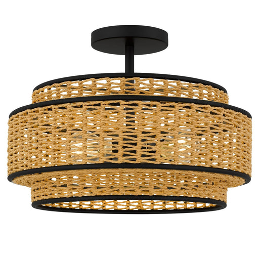 Teton 3-Light Semi-Flush Mount in Matte Black