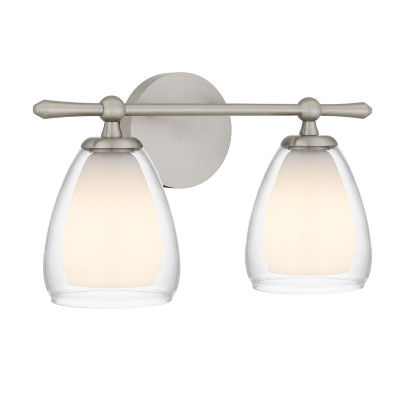 Vivienne 2-Light Bath Vanity Light in Brushed Nickel