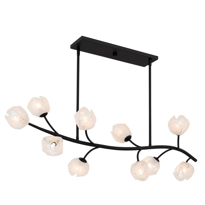 Walker 10-Light Linear Chandelier in Matte Black