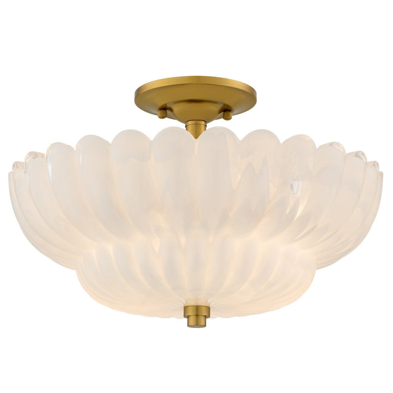 Whitecap 4-Light Semi-Flush Mount in Brushed Gold