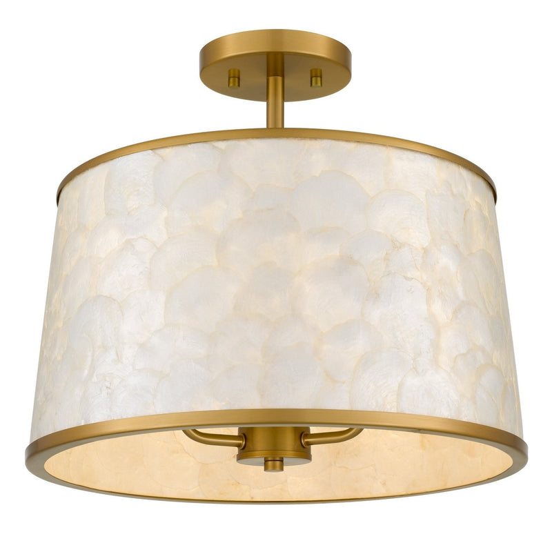 Windley 3-Light Semi-Flush Mount in Brushed Gold