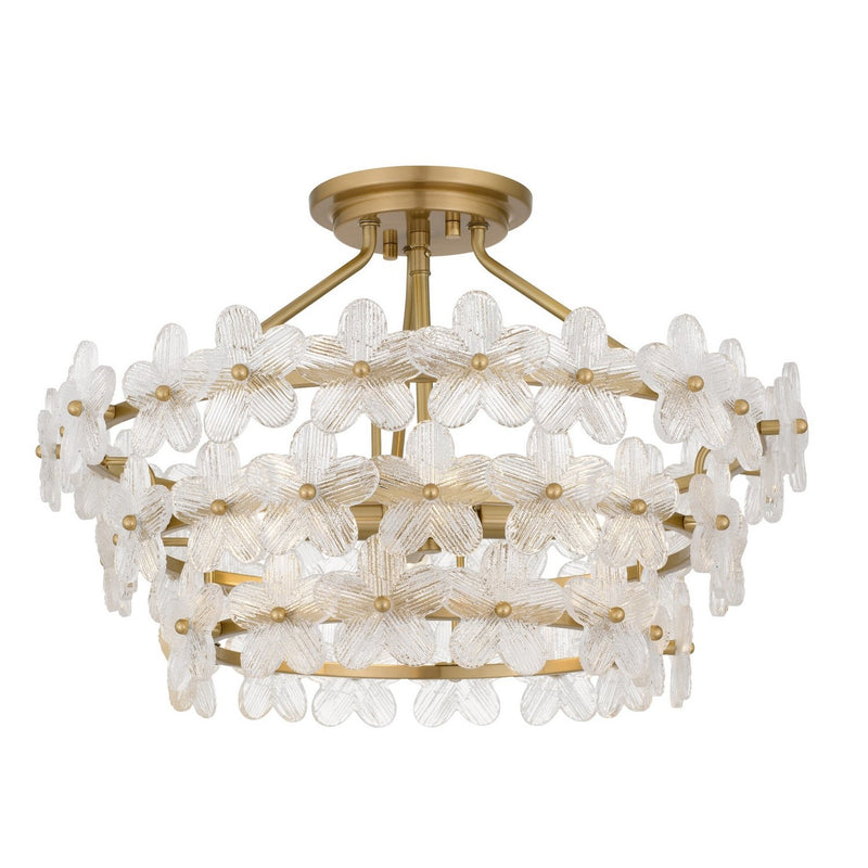 Wright 4-Light Semi-Flush Mount in Brushed Gold