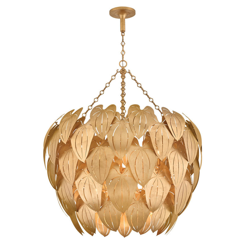 Camille 12-Light Pendant in Distressed Brass