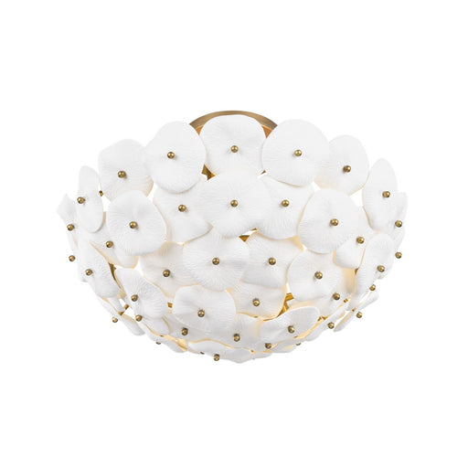 Coastlyn 3-Light Semi-Flush Mount in Legacy Brass