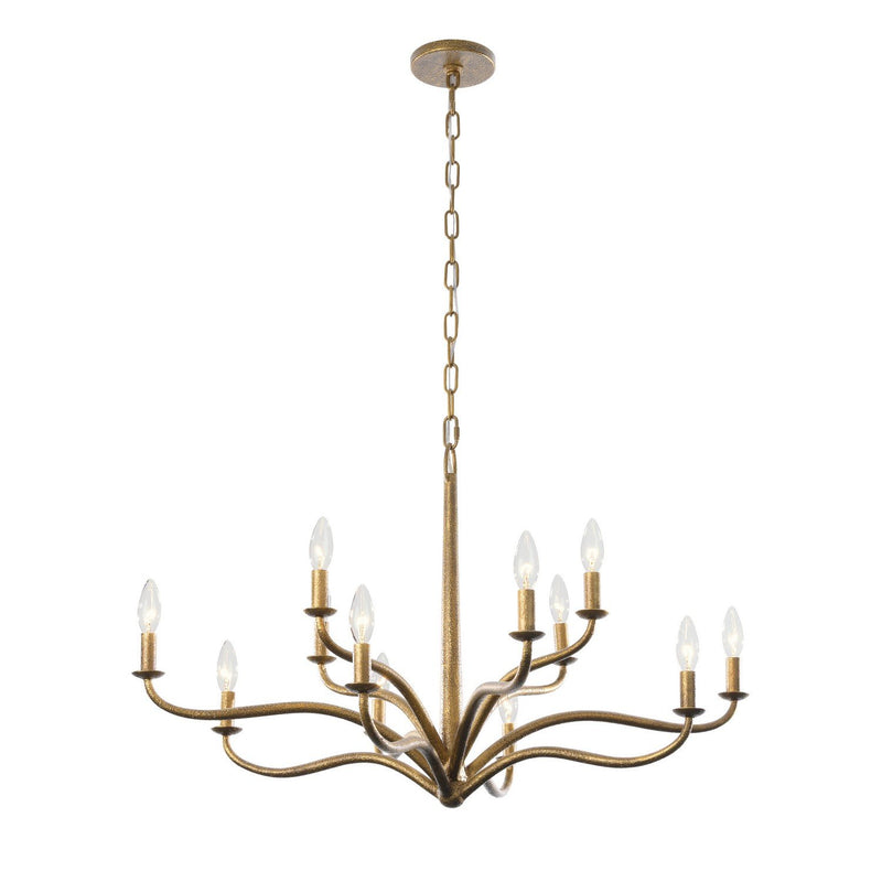 Dorianne 12-Light Chandelier in Textured Dusken Brass