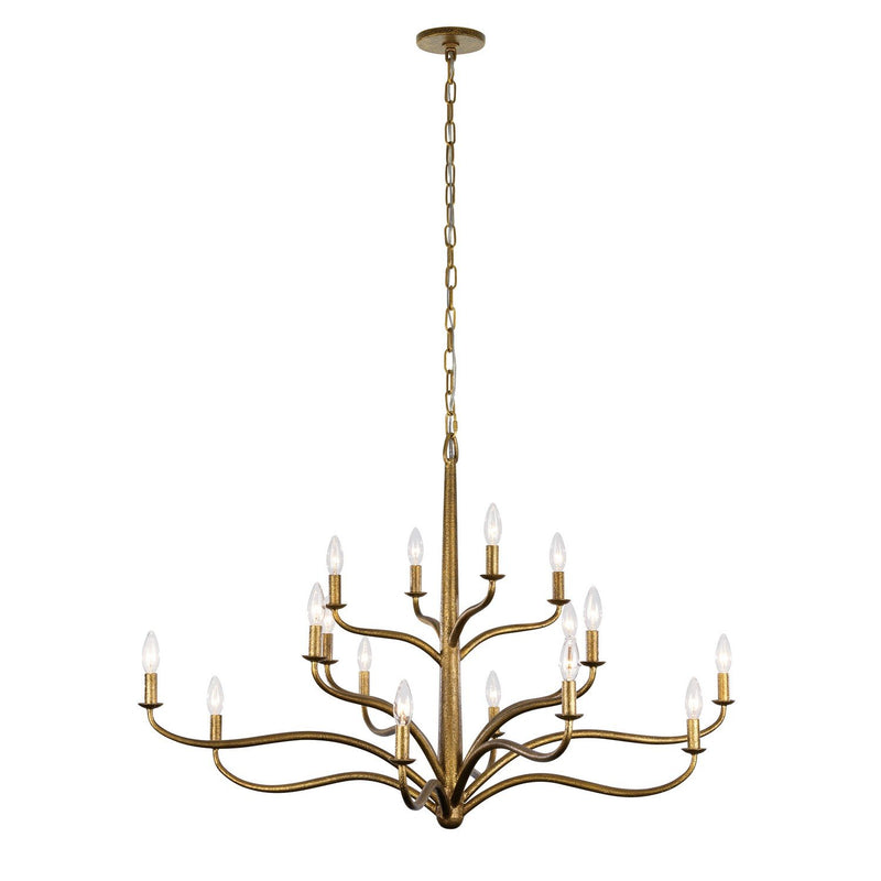 Dorianne 16-Light Chandelier in Textured Dusken Brass
