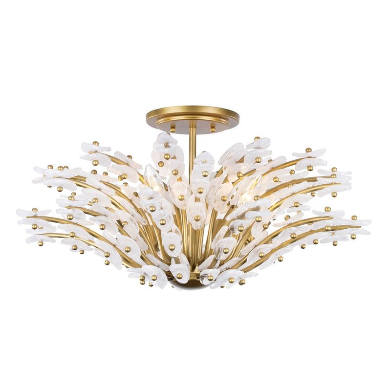 Sorra 6-Light Semi-Flush Mount in Painted Legacy Brass