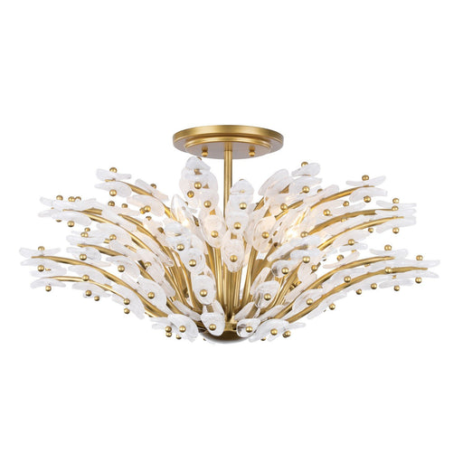 Sorra 6-Light Semi-Flush Mount in Painted Legacy Brass