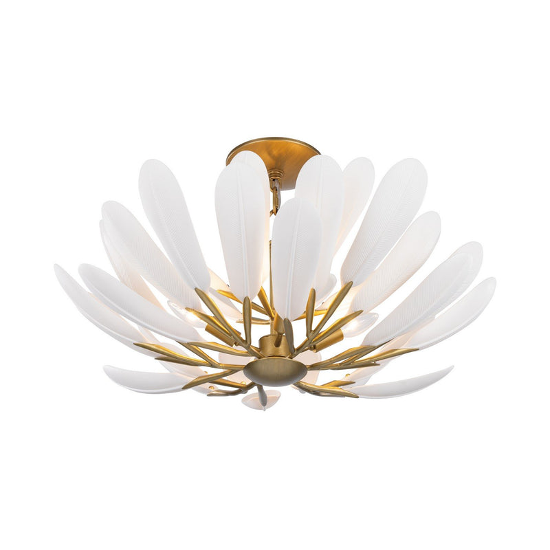 Vellinor 4-Light Semi-Flush Mount in Painted Legacy Brass