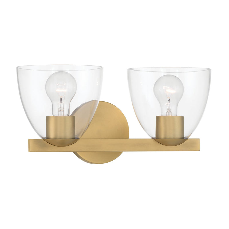 Noellea 2-Light Bath Vanity Light in Legacy Brass