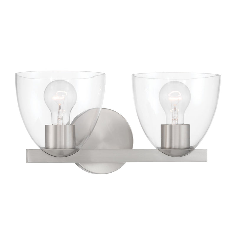Noellea 2-Light Bath Vanity Light in Brushed Nickel