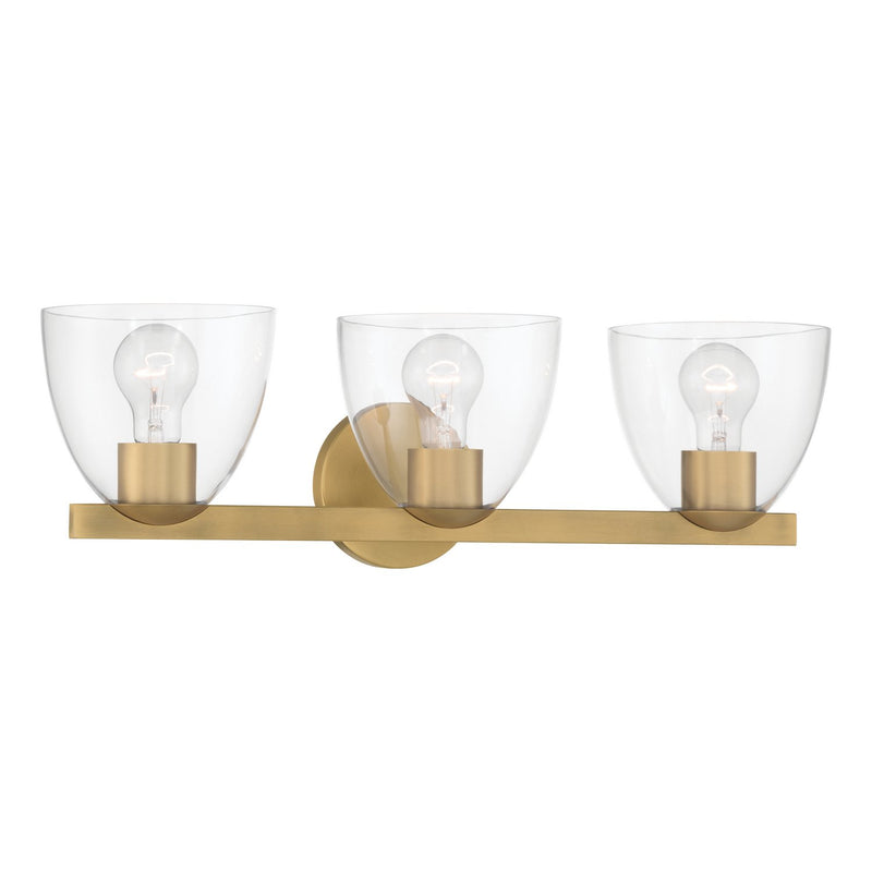 Noellea 3-Light Bath Vanity Light in Legacy Brass
