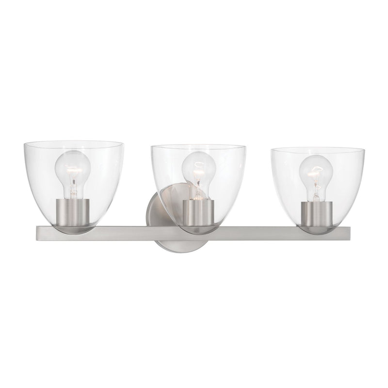 Noellea 3-Light Bath Vanity Light in Brushed Nickel
