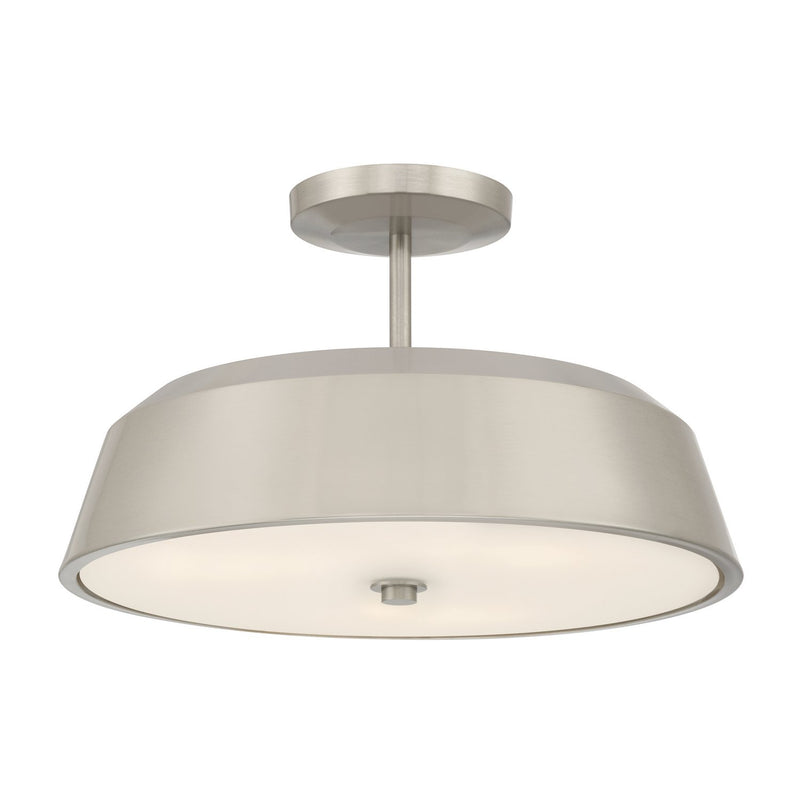 Trellwyn 3-Light Semi-Flush Mount in Brushed Nickel