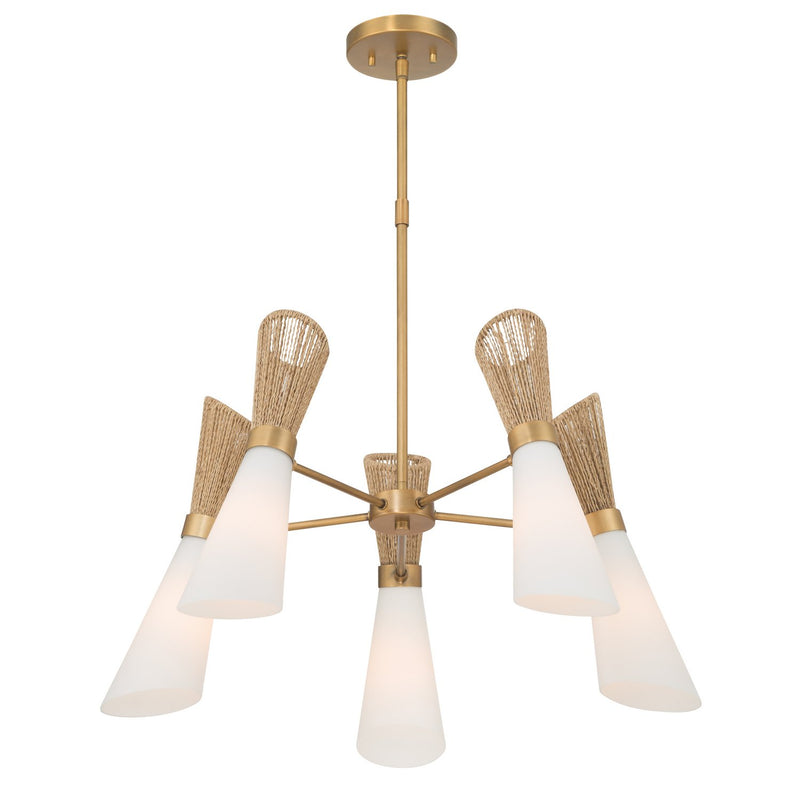Vantrel 5-Light Chandelier in Legacy Brass