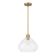 Elaris Clear Glass Pendant in Legacy Brass
