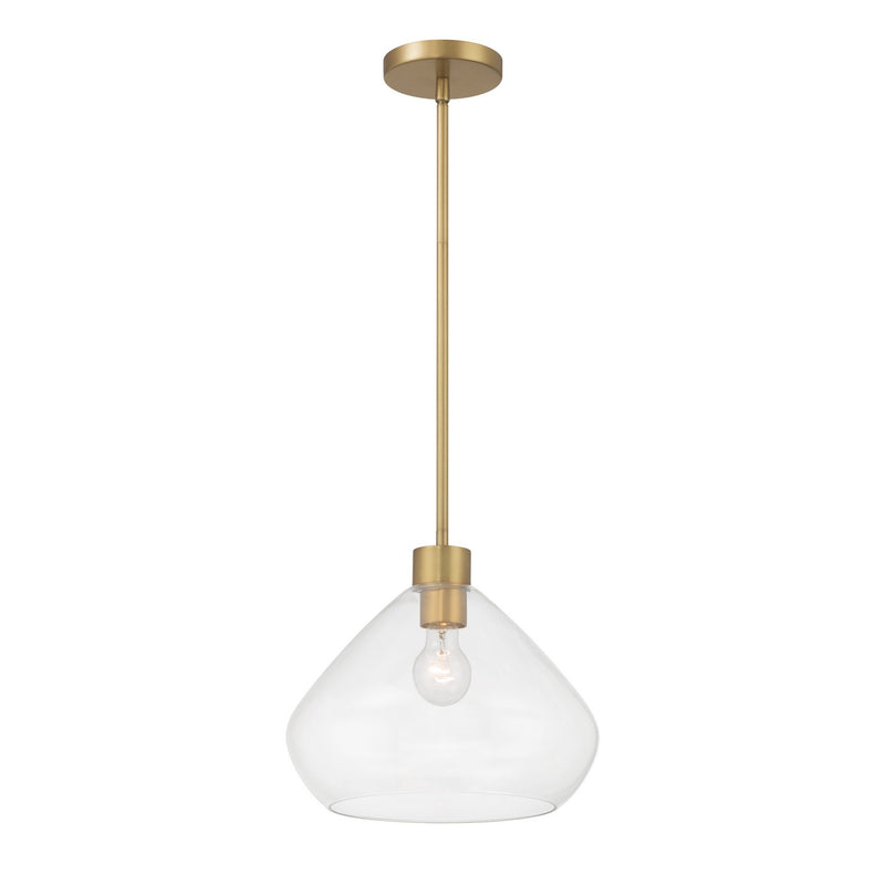 Elaris Clear Glass Pendant in Legacy Brass