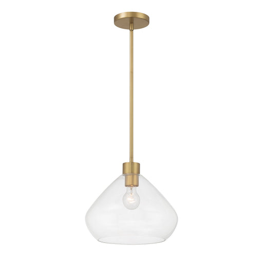 Elaris Clear Glass Pendant in Legacy Brass