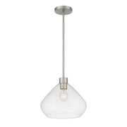 Elaris Clear Glass Pendant in Brushed Nickel