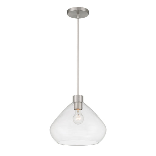 Elaris Clear Glass Pendant in Brushed Nickel