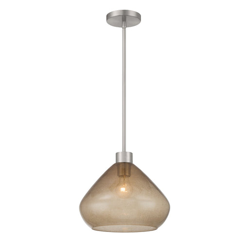Elaris Brown Bubble Glass Pendant in Brushed Nickel