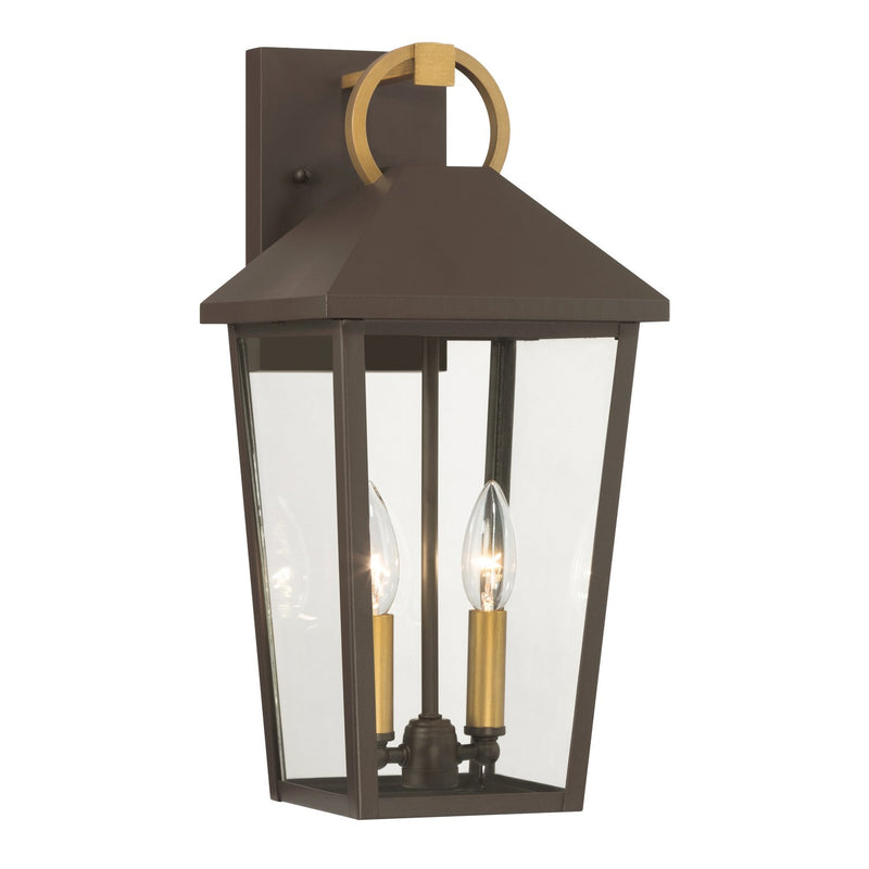 Bayra 2-Light Outdoor Wall Lantern in Painted Legacy Brass