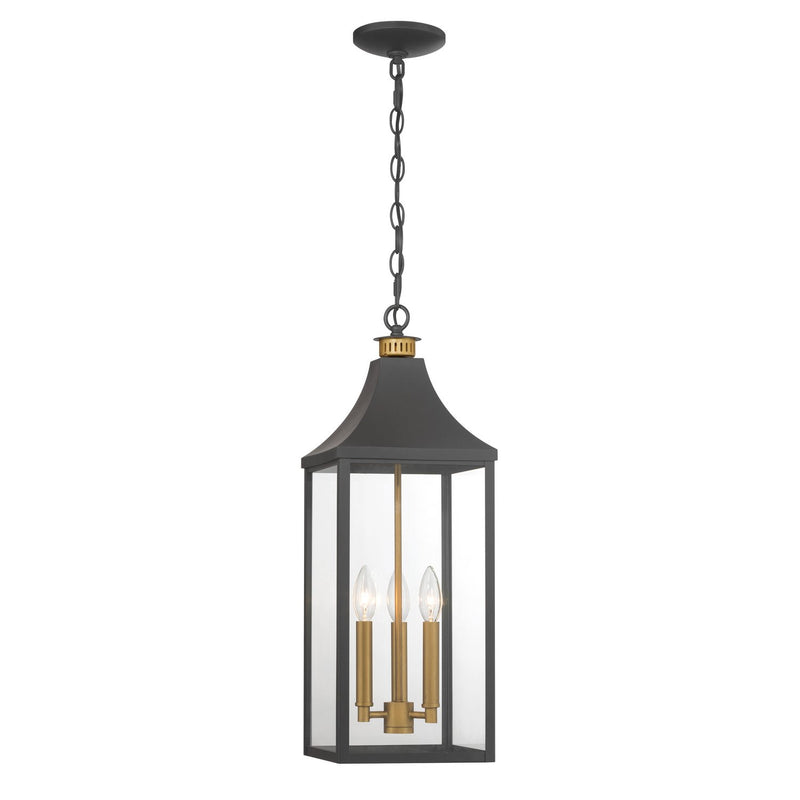 Hurstborne 3-Light Outdoor Lantern Pendant in Dark Matte Black
