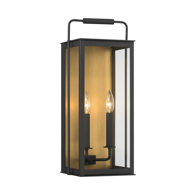 Aberdeen 2-Light Large Outdoor Wall Lantern in Sand Coal Black