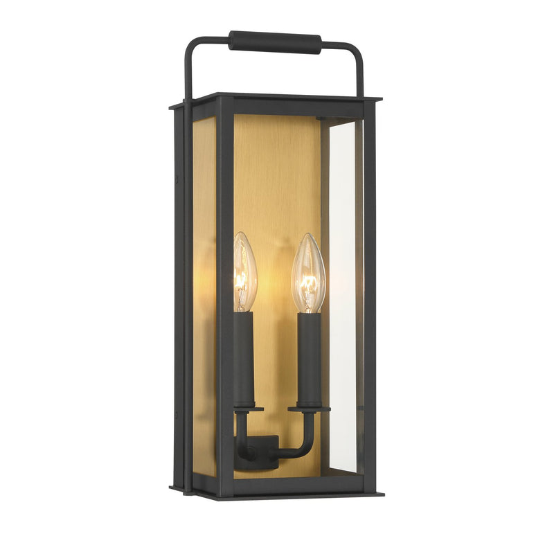 Aberdeen 2-Light Medium Outdoor Wall Lantern in Sand Coal Black