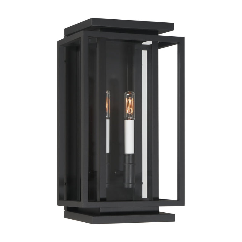 Stratford Small 2-Light Outdoor Wall Lantern in Dark Matte Black