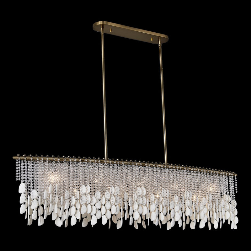 Farfalle 9-Light Linear Pendant in Brushed Champagne Gold