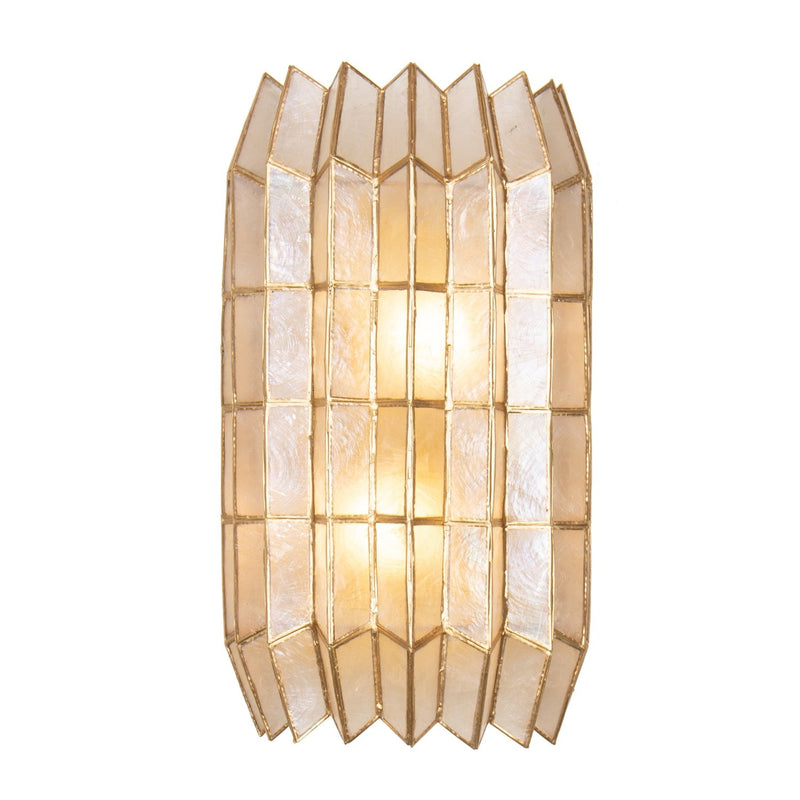 Fractal 2-Light Wall Sconce in Oxidized Gold Leaf