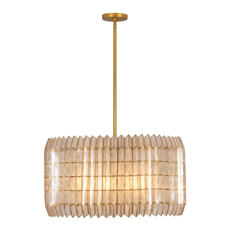Fractal 8-Light Chandelier in Oxidized Gold Leaf
