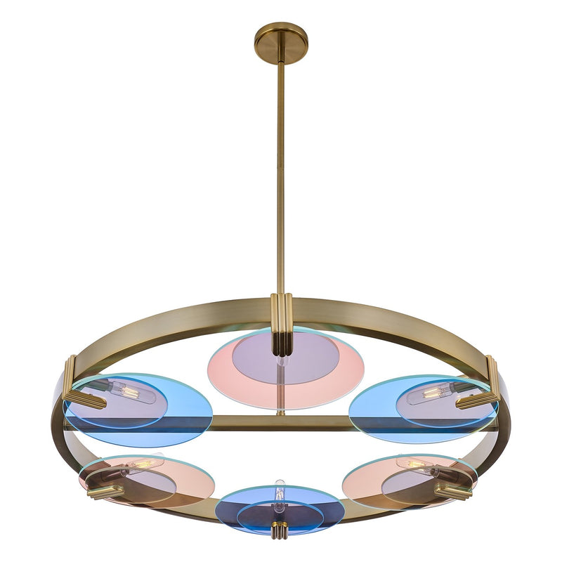 Optics 6-Light Chandelier in Winter Brass