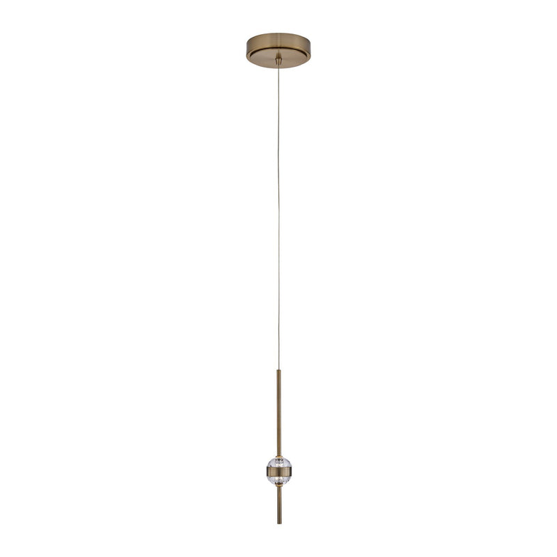 Goccia 2-Light Mini Pendant in Winter Brass