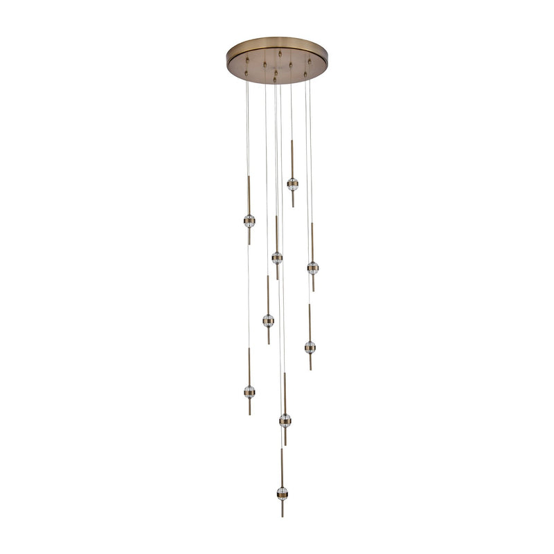 Goccia 18-Light Pendant in Winter Brass