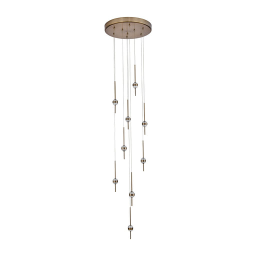 Goccia 18-Light Pendant in Winter Brass