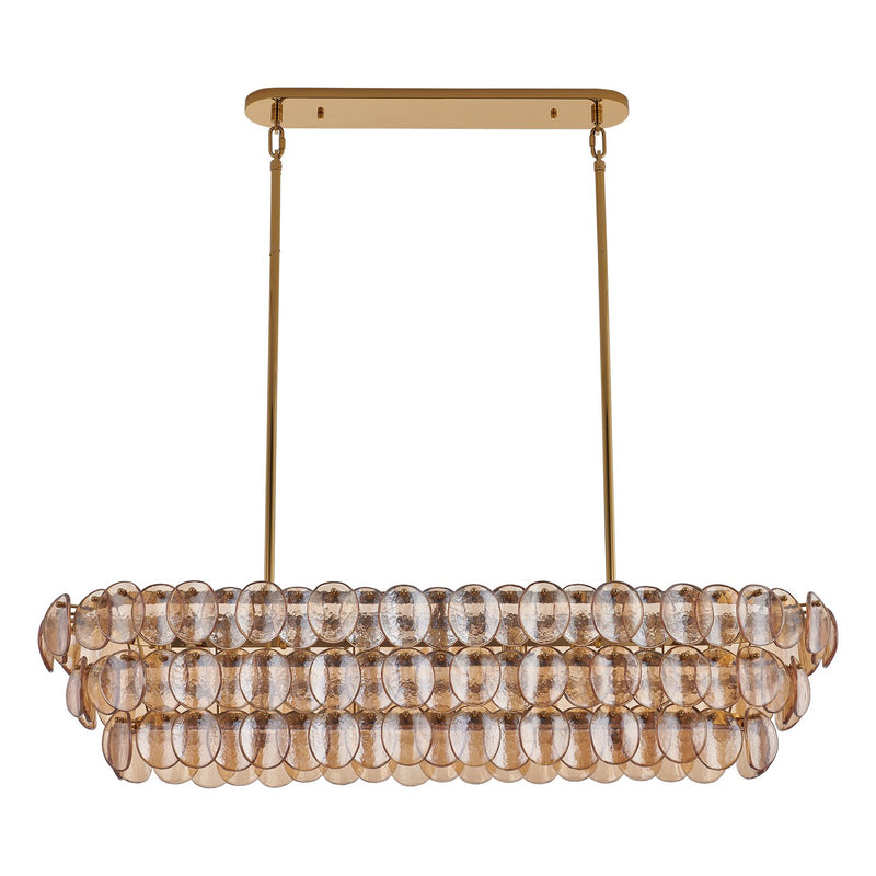 Uroko 9-Light Linear Pendant in Polished Winter Brass