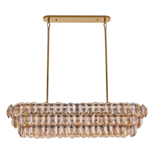 Uroko 9-Light Linear Pendant in Polished Winter Brass